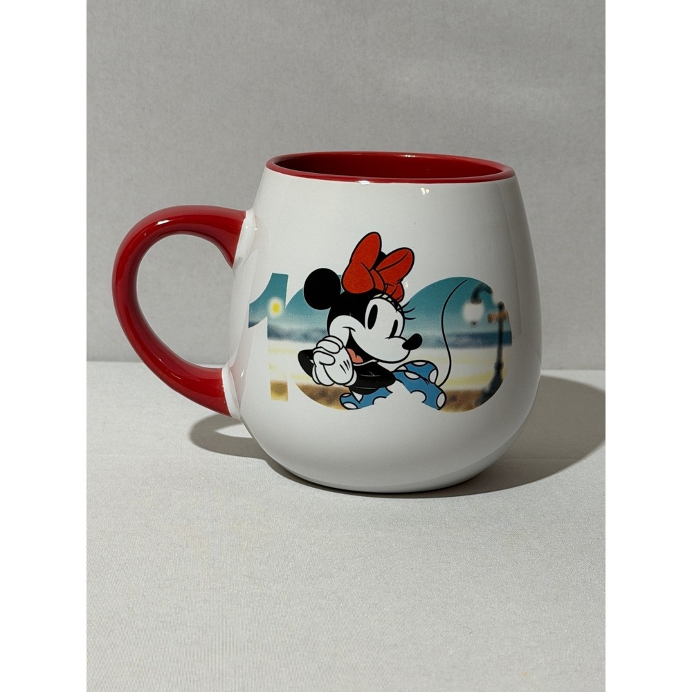 Disney 100 Minnie Mouse Anniversary Mug Zrike Brands Red White Ceramic Cup